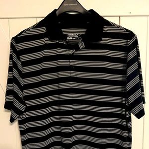 Nike black and white stripe golf polo